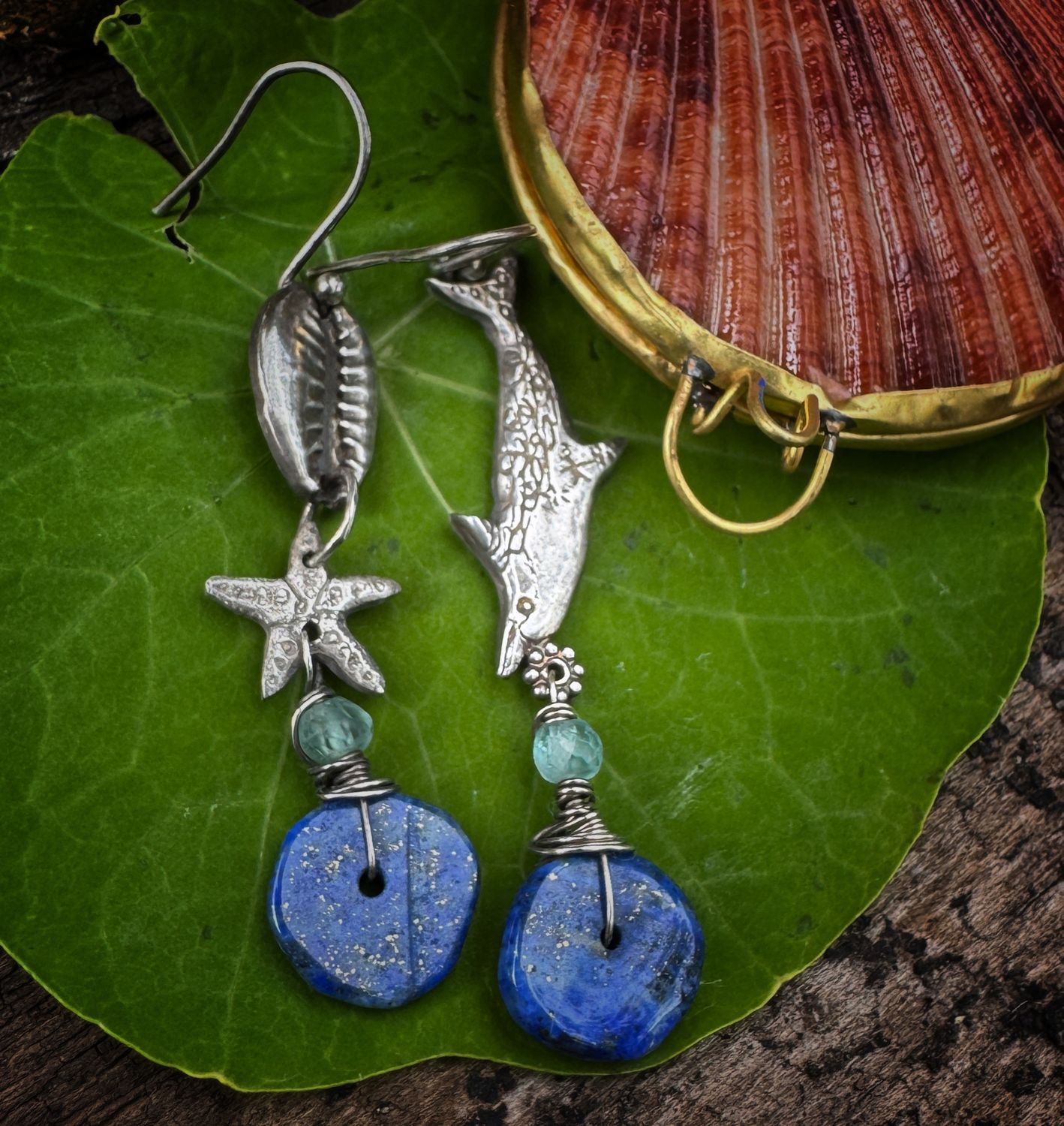Dolphin and Starfish earrings