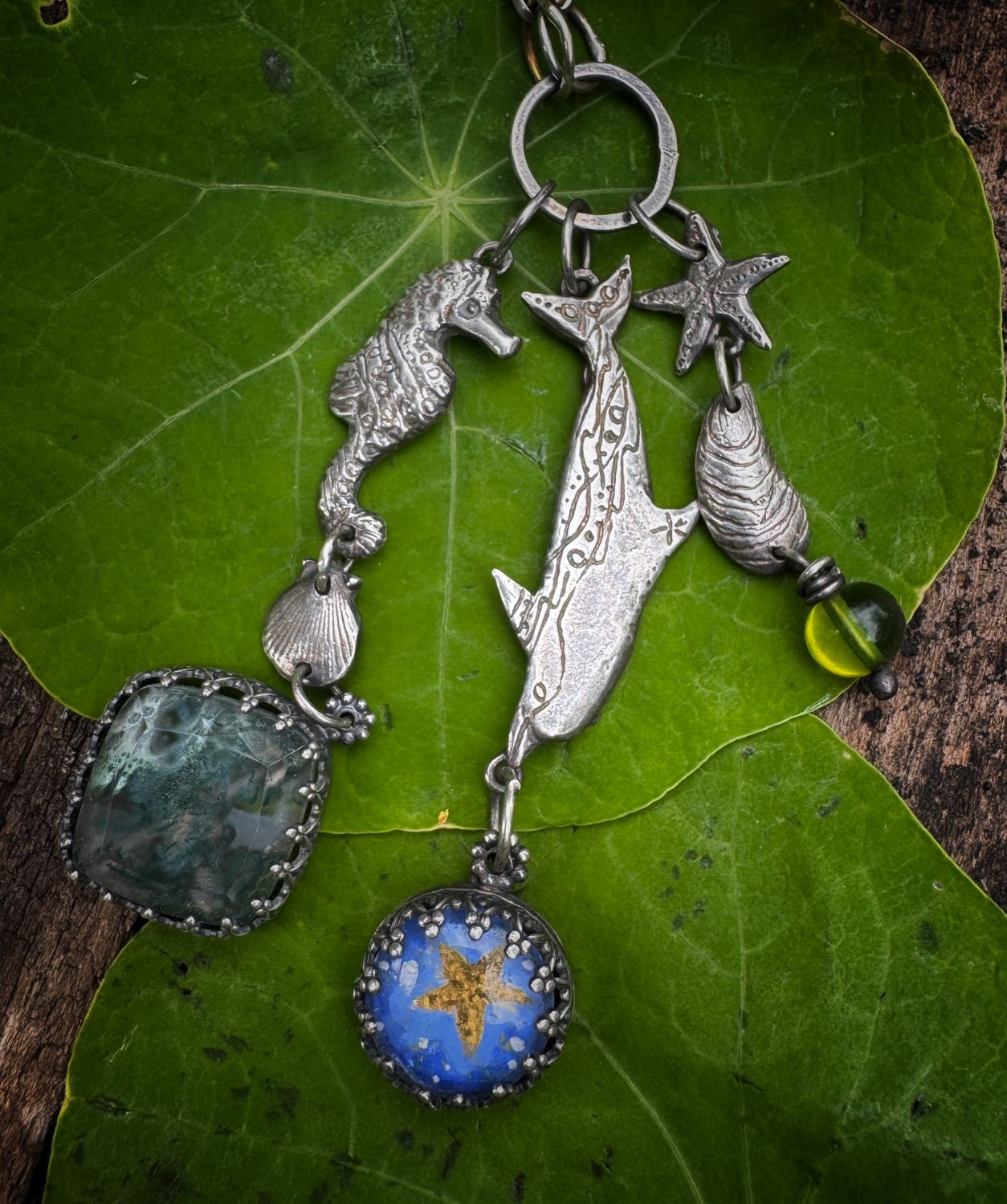 Dolphin and Seahorse Totem pendant