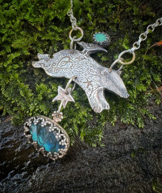 Badger And Crow  pendant