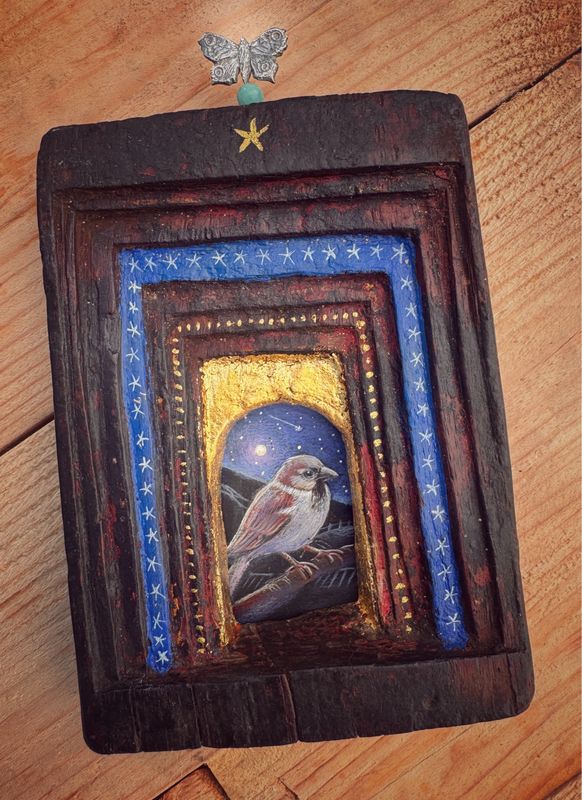 Sparrow Shrine Painting