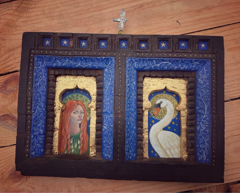 St.Bridget And Swan Painting