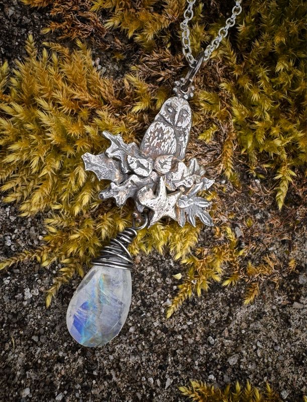 Medium Owl Pendant on Silver Chain