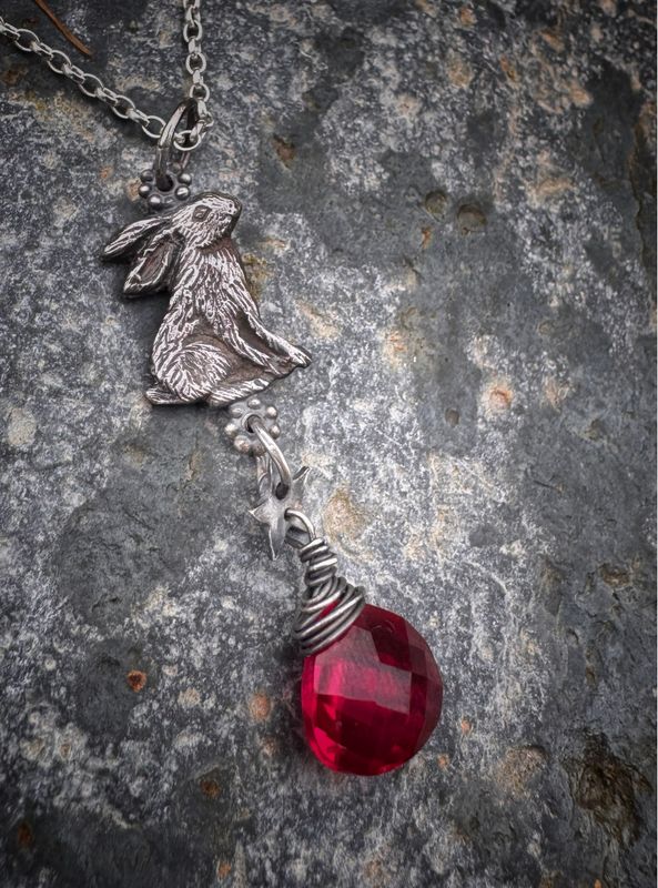 Hare And Star Pendant on Silver Chain