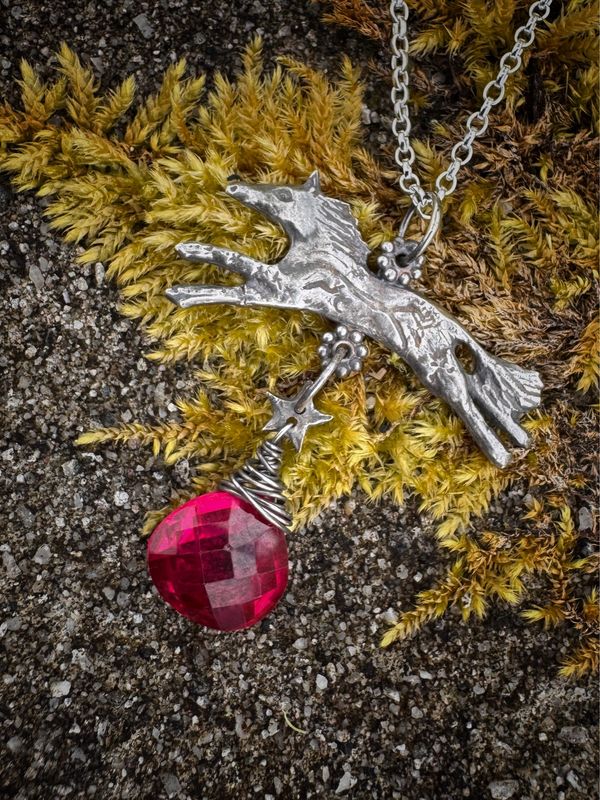 Running Horse Pendant On Silver Chain