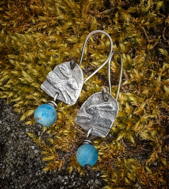 Hare Running Earrings