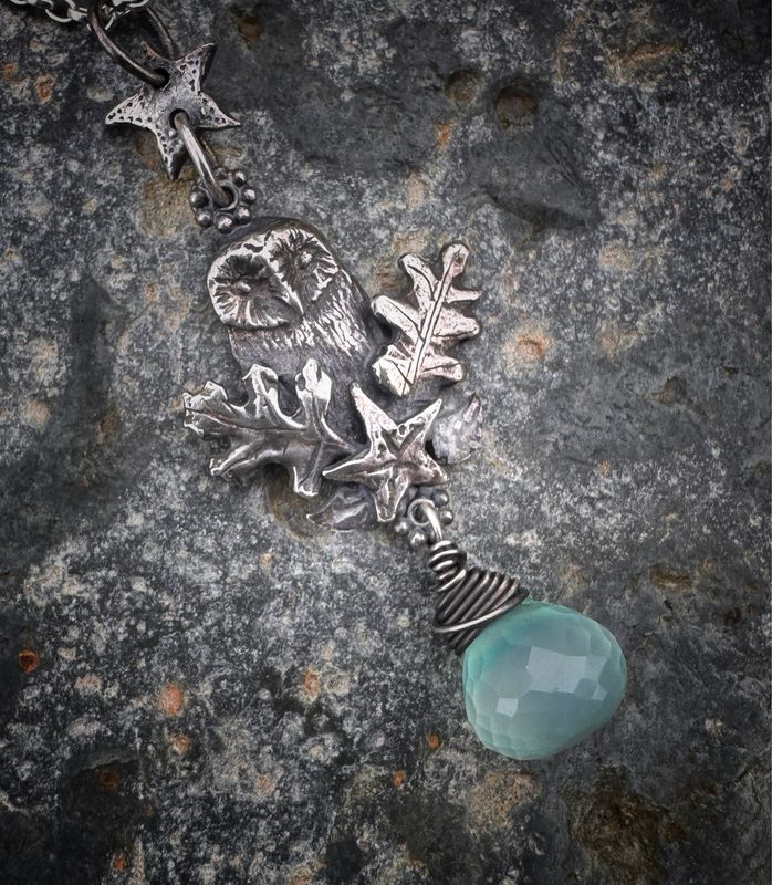 Owl In Tree Pendant on Silver Chain