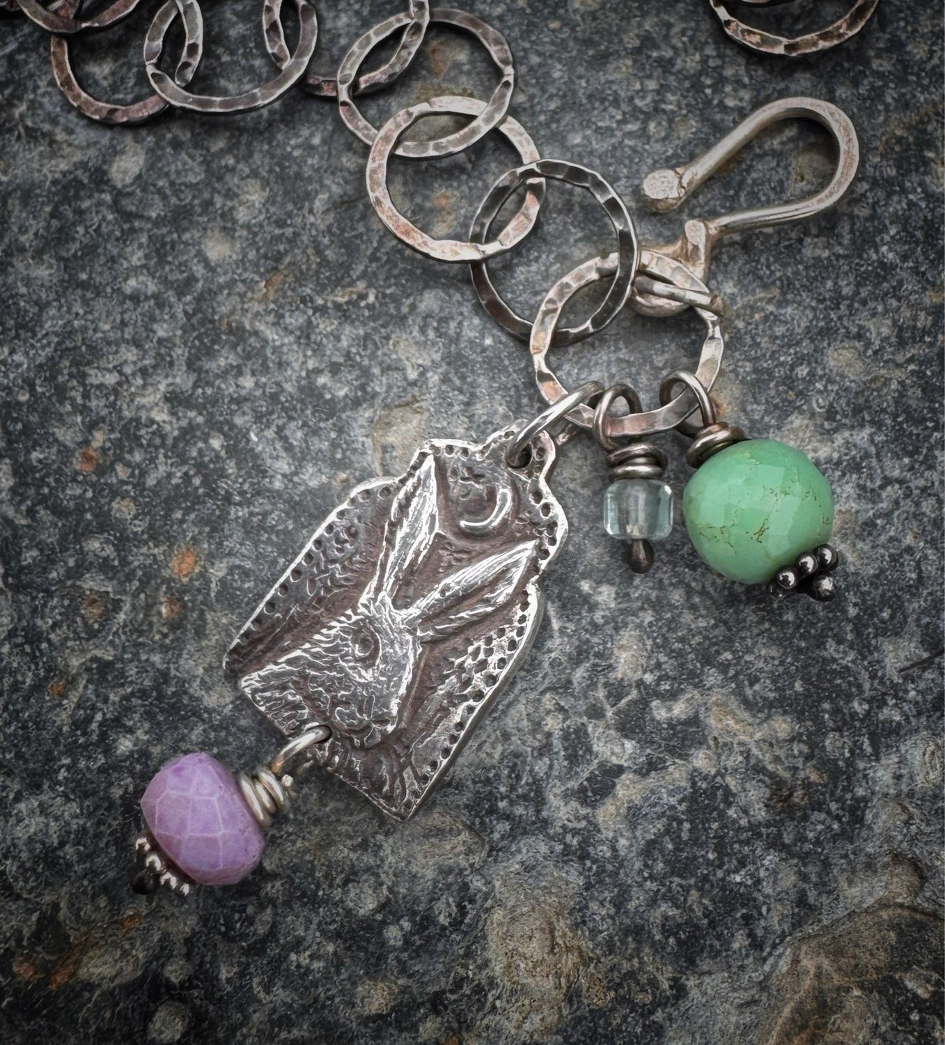 Hare Bracelet on Medium Silver Chain