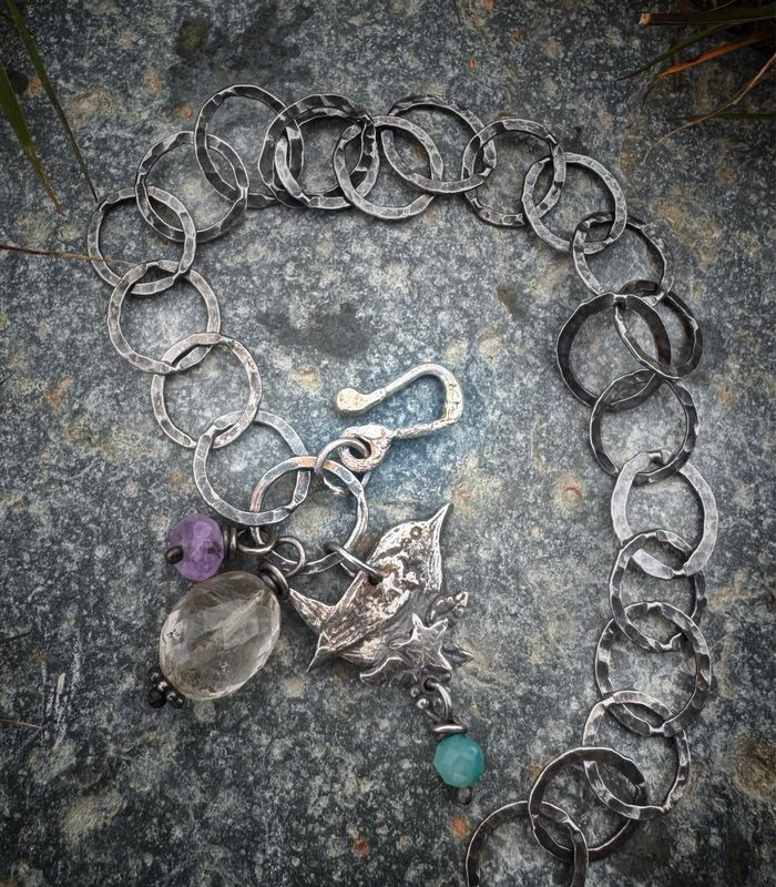 Hedgerow wren Bracelet on Medium Silver Chain