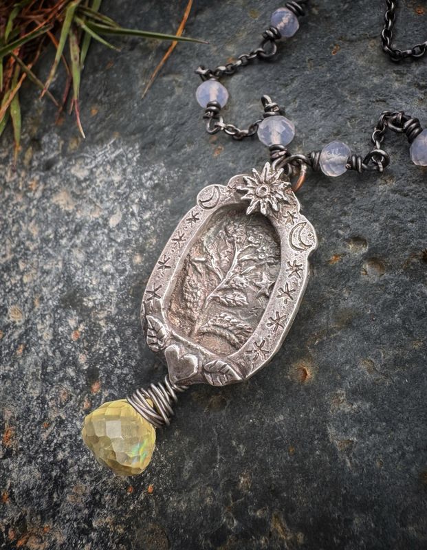 Yarrow Herb Shrine Pendant