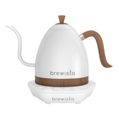 New Brewista Artisan Gooseneck Kettle - Pearl White with White Base, 1L
