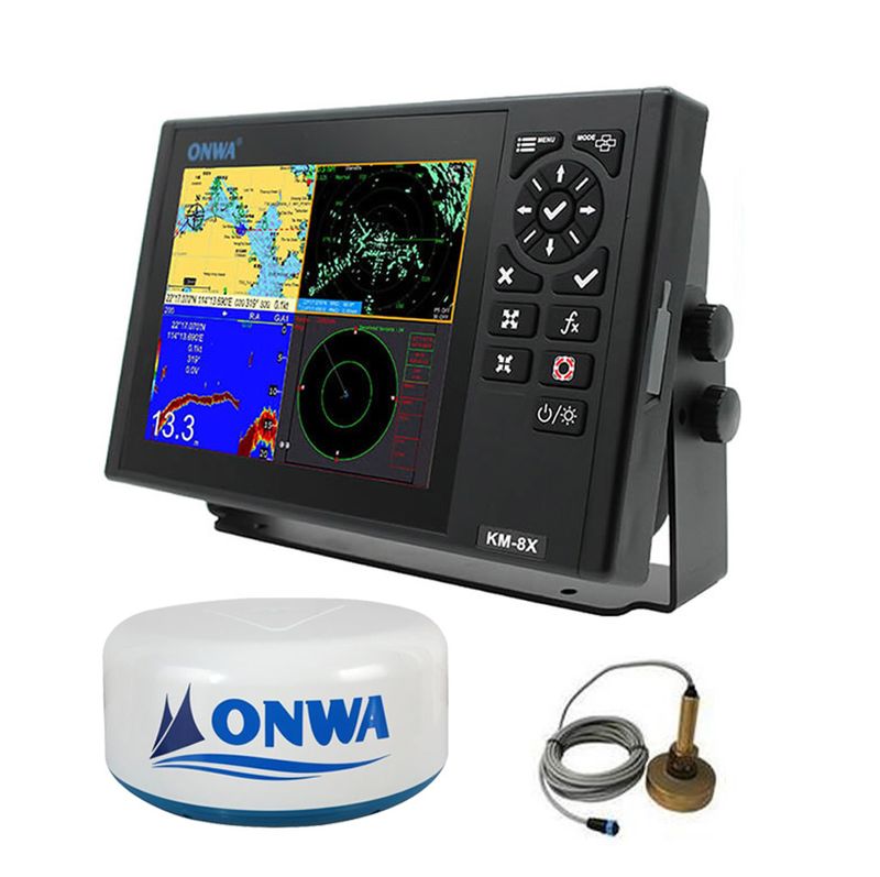 Onwa KM-8X AIS Transponder Kartenplotter EU Fishfinder Radar Display Combo NMEA2000 NMEA0183 + HDMI