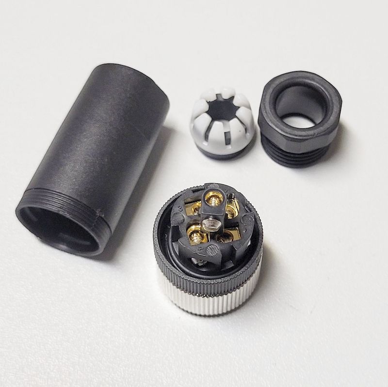 NMEA2000 Stecker weiblich zum Verschrauben ohne Löten, plug famale without soldier with screwsN2K Connector 5-poliges M12 Gewinde IP67