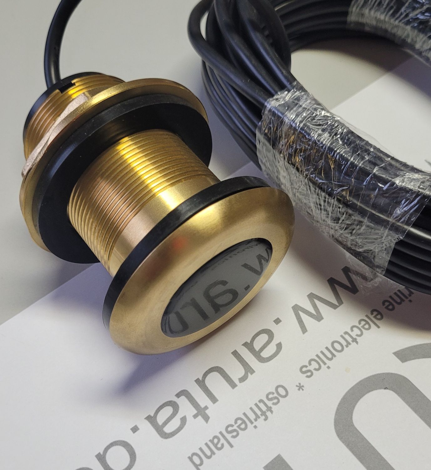 Transducer Geber Tiefe &amp; Temperatur, DepthTemp, Bronze D51mm ATD23BT 50/200kHz, 600W für ONWA Fishfinder