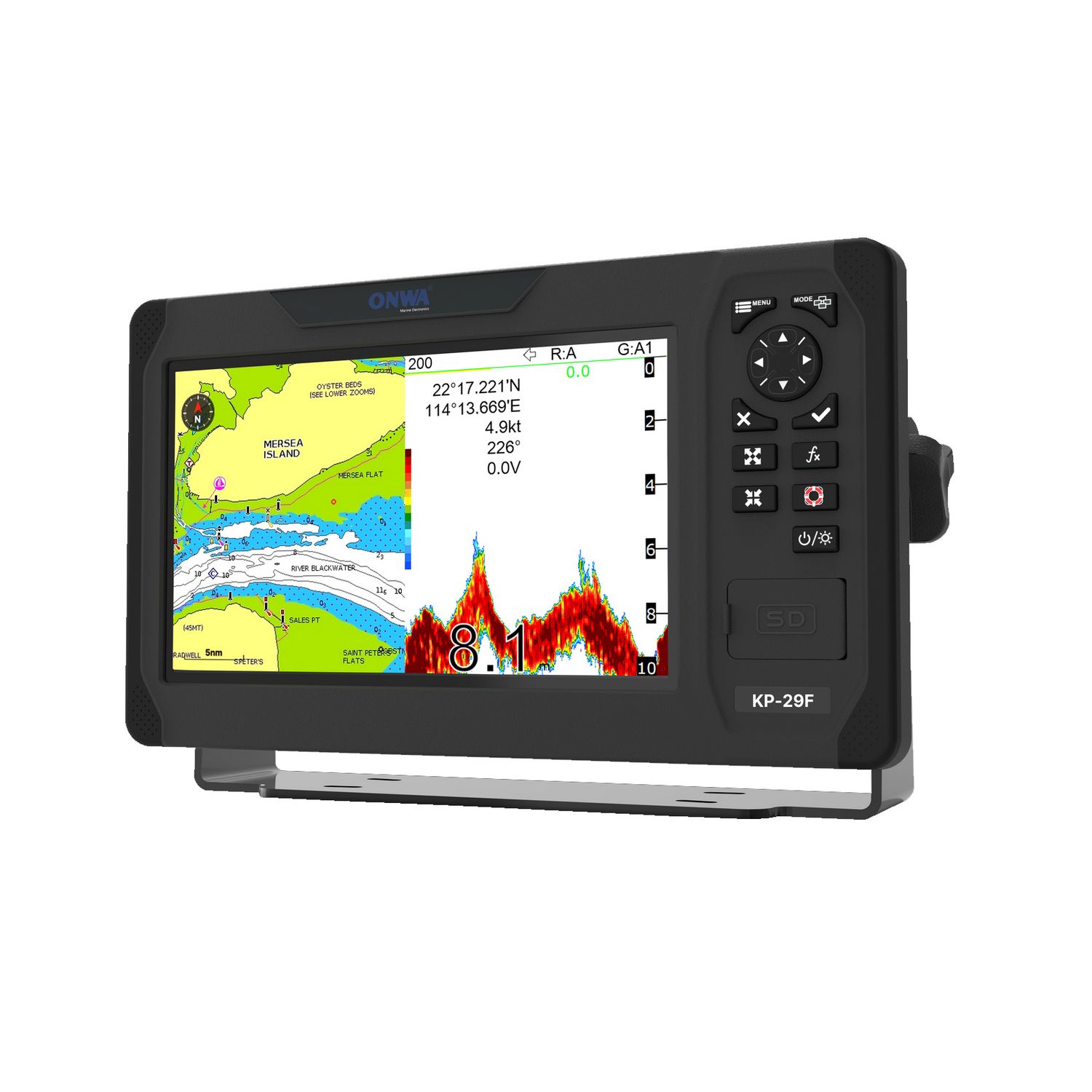 ONWA KP‑29A – 9″ GPS‑Kartenplotter mit integriertem AIS Class B+ Transponder