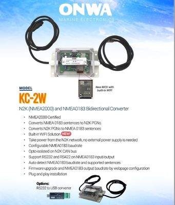 NMEA0183 - NMEA2000+WiFi/WLan Adapter, bidirektional, ONWA KC-2W NMEA0183 - NMEA2000+WiFi/WLan Adapter, bidirektional, ONWA KC-2W