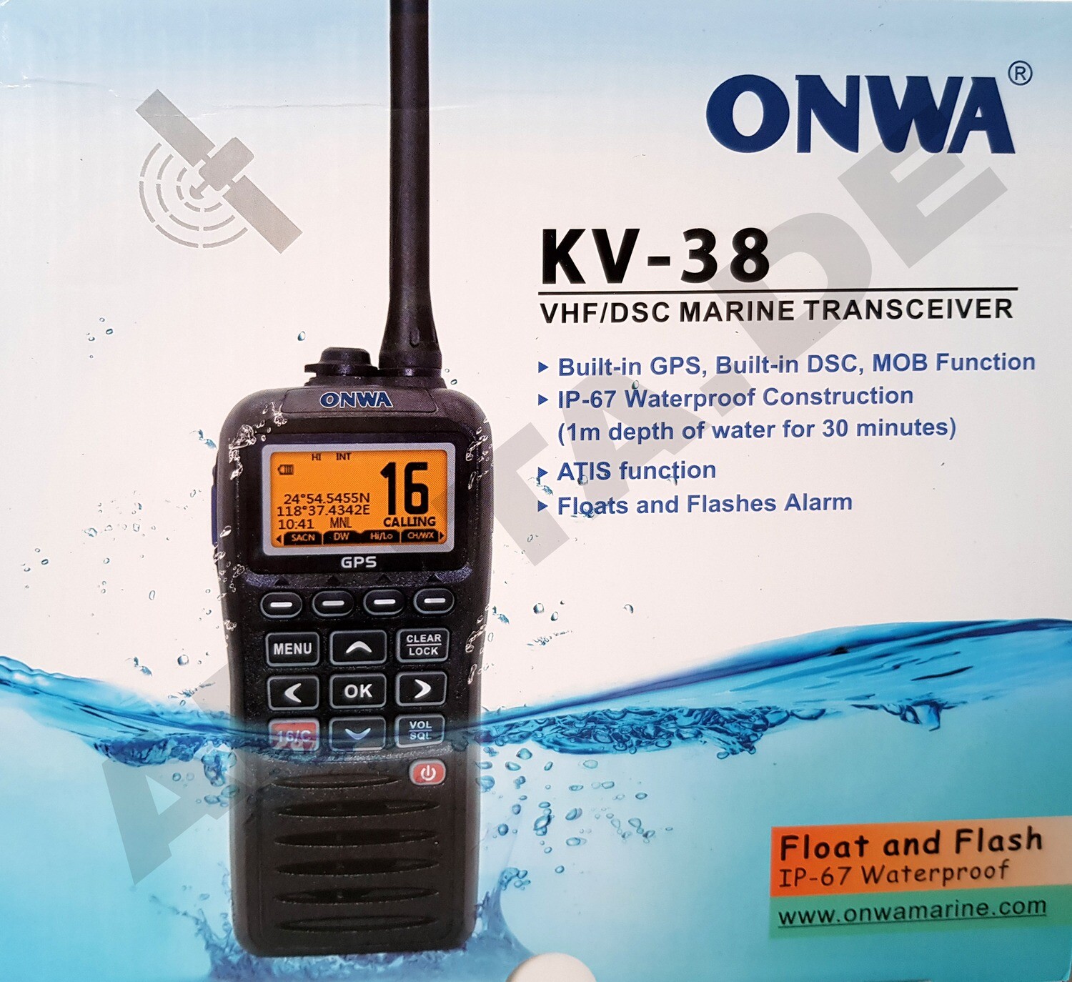 Marine Handfunkgerät mit DSC GPS schwimmfähig IPX7 ONWA KV38