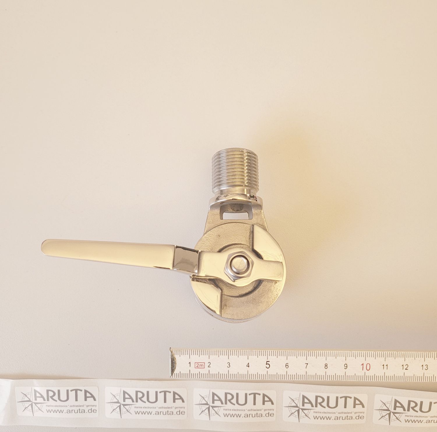 Antennenhalterung Edelstahl Inox ROHR 19-25mm, für GPS oder UKW/VHF Antennen mit 1 Zoll Gewinde