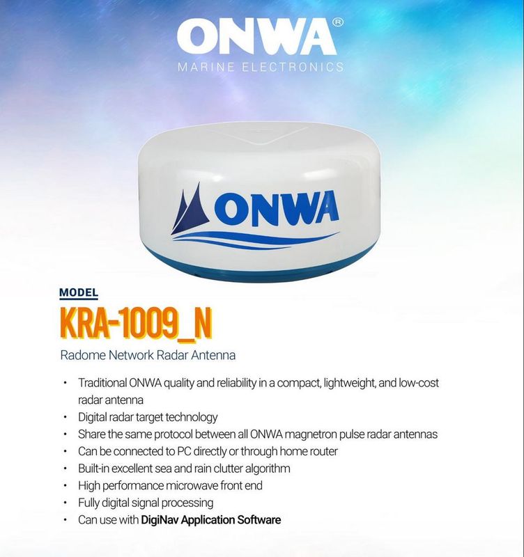 Radom Radar KRA-1009N 4kW mit RJ45 Netzwerkkabel für ONWA KM &amp; K-Astral
