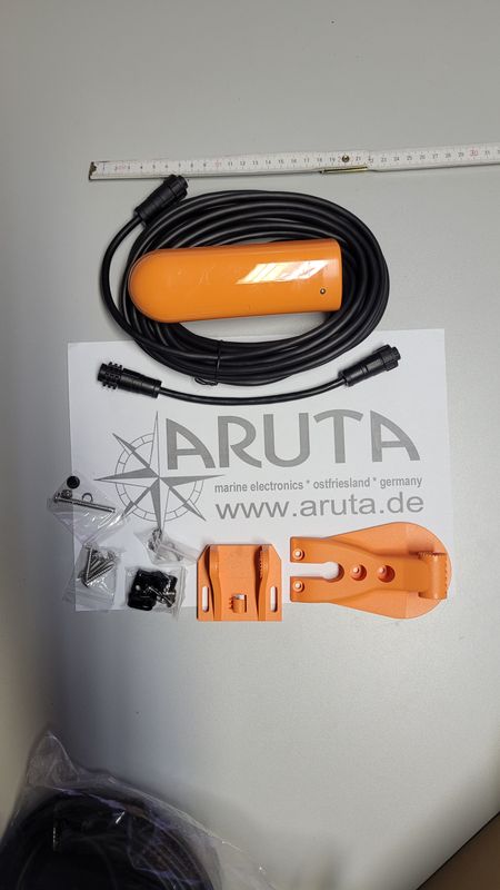 Transducer CHIRP Heck Montage plastik Transom Mounting Geber Tiefe &amp; Temperatur, DepthTemp, Kunststoff  83/200kHz 445/800kHz, 600W für ONWA Fishfinder KTD-TM820C