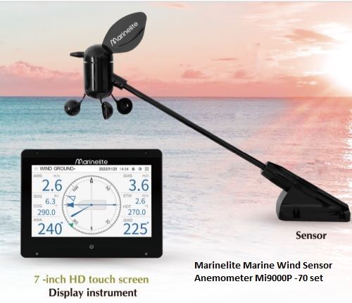 Wind Geber Sensor Anemometer Marinelite Mi9000P-70 mit Touch Screen Repeater Display
