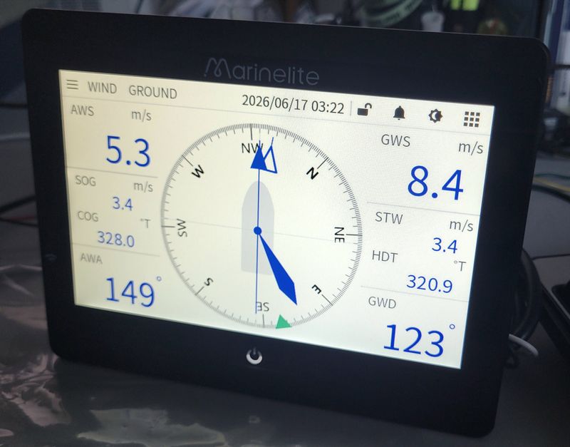 Wind Geber Sensor Anemometer Marinelite Mi9000P-70 mit Touch Screen Repeater Display