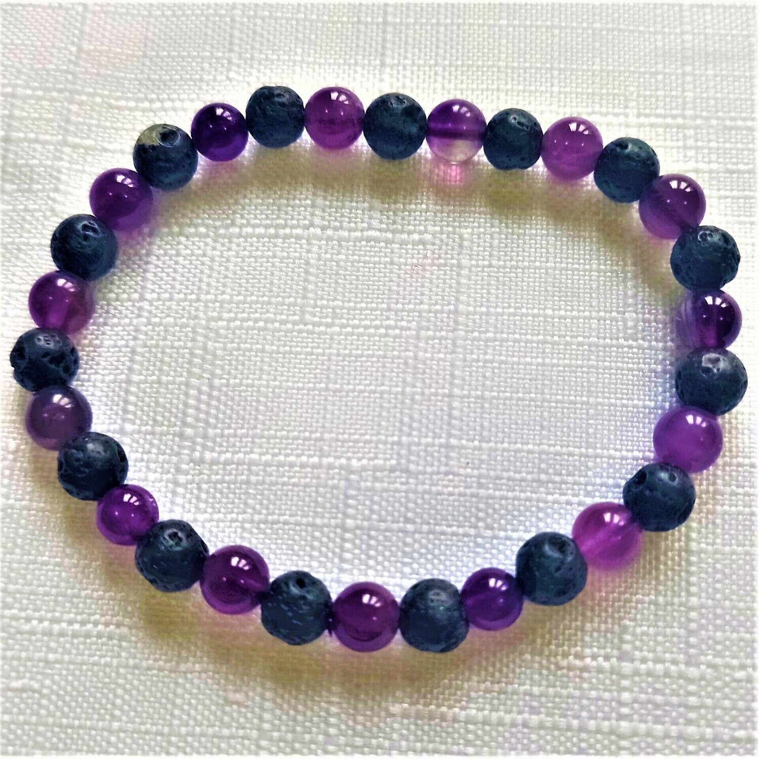 Amethyst Lava Stone Bracelet