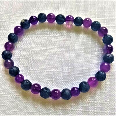 Amethyst Lava Stone Bracelet