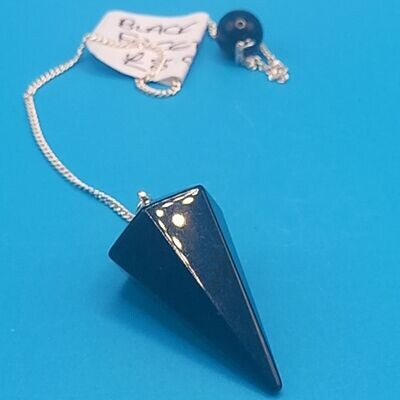 Black Obsidian Faceted Pendulum