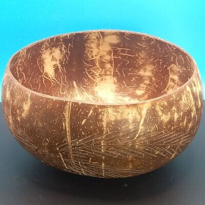 Coconut Bowl with Leaf Design