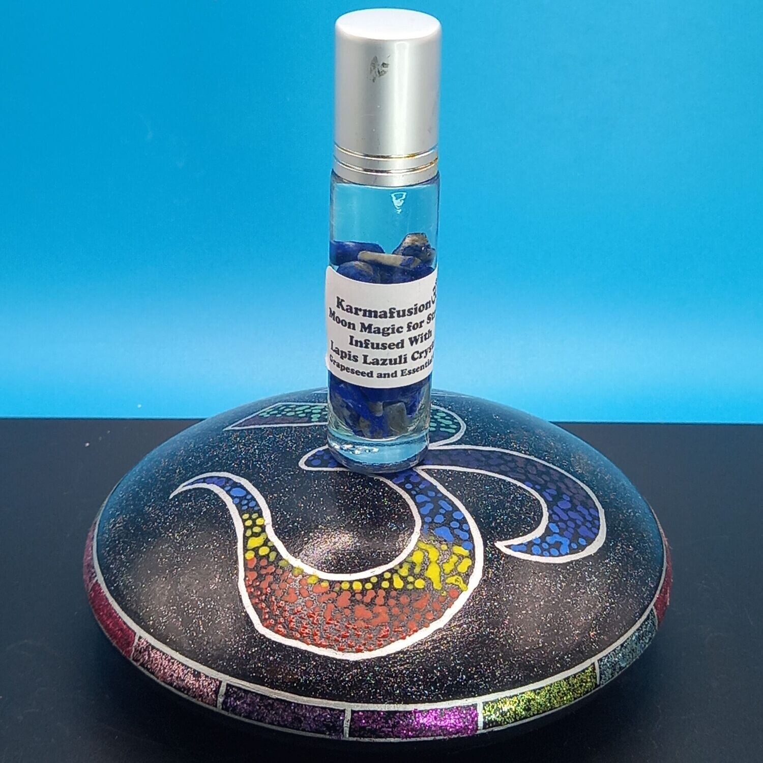 Moon Magic Rollerball for Stress with Lapis Lazuli Crystals