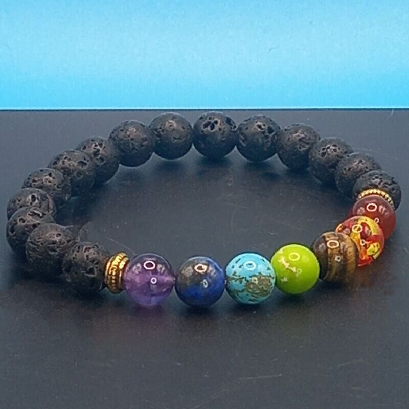 Chakra Lava Stone Aromatherapy Bracelet