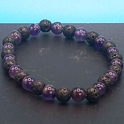 Amethyst Lava Stone Aromatherapy Bracelet