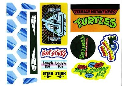 Teenage Mutant Ninja Turtles Party Wagon (Van) replacement stickers/labels/decals DIE CUT