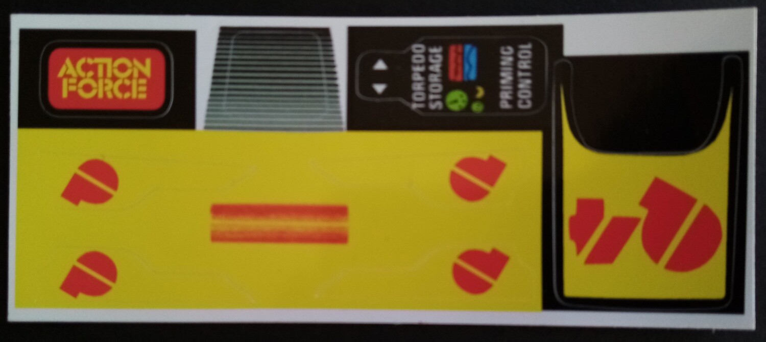 Action Force Stingray custom repro replacement stickers DIE CUT