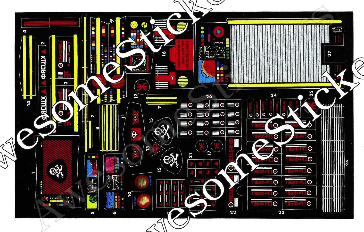 Action Force Roboskull replacement stickers labels decals DIE CUT