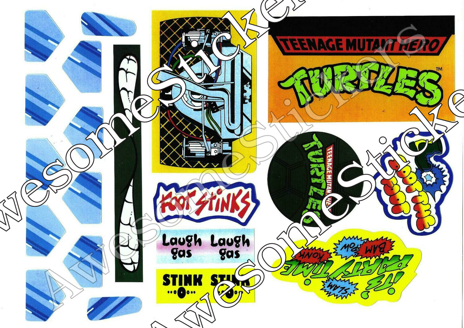 TMNT Van replacement custom repro stickers &#39;Hero&#39; version DIE CUT