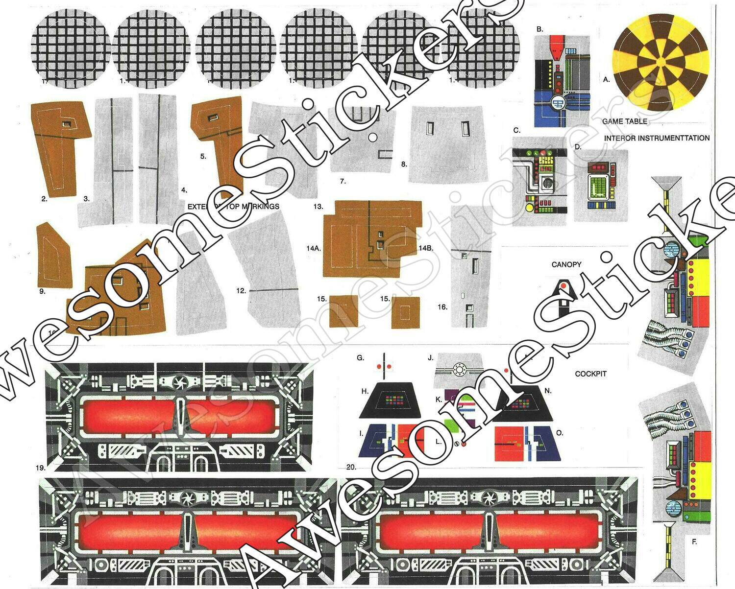 Star Wars Millennium Falcon custom  repro stickers labels decals DIE CUT