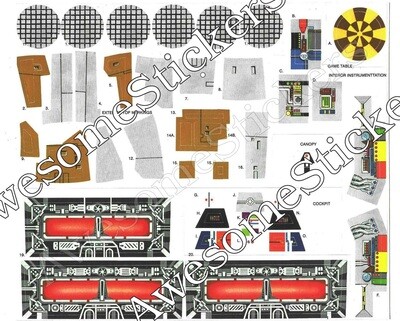 Star Wars Millennium Falcon custom  repro stickers labels decals DIE CUT
