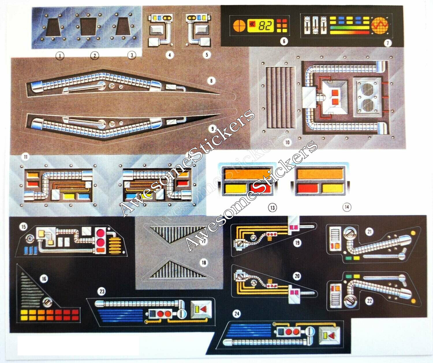MOTU Beam Blaster Artilleray He Man custom repro He-Man stickers labels decals DIE CUT