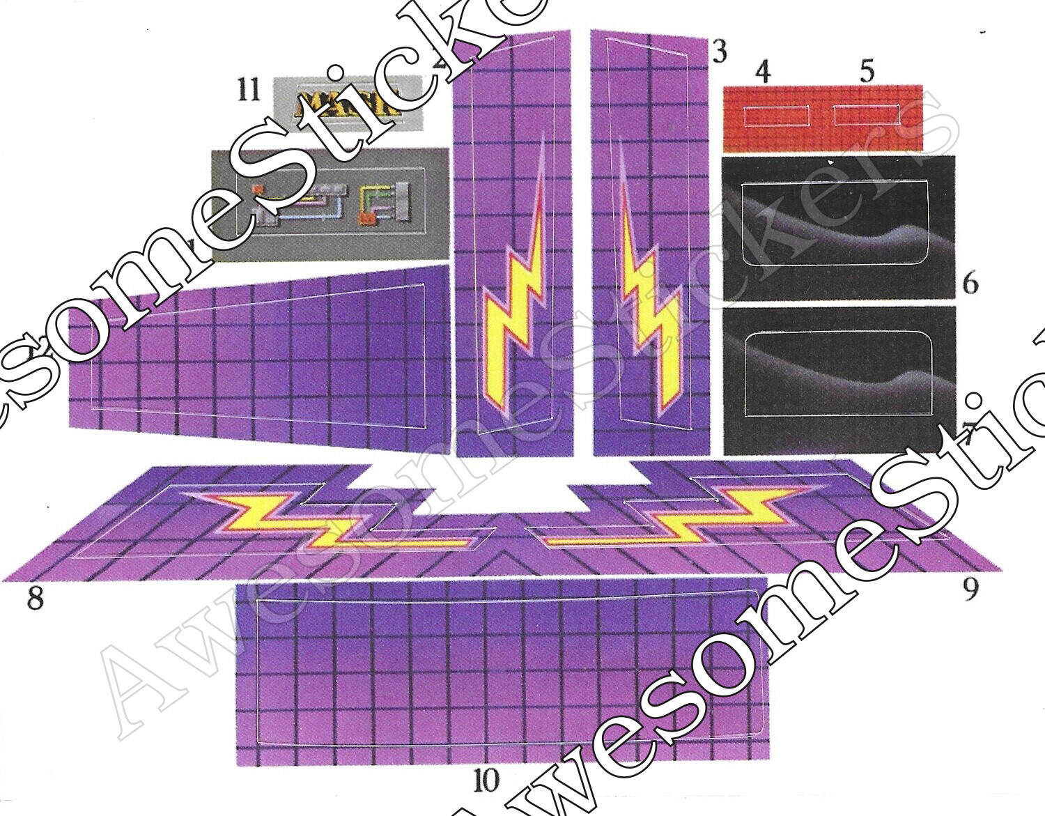 M.A.S.K. Thunderhawk MASK custom repro stickers...die cut