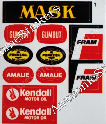 M.A.S.K. Afterburner MASK custom repro stickers...die cut