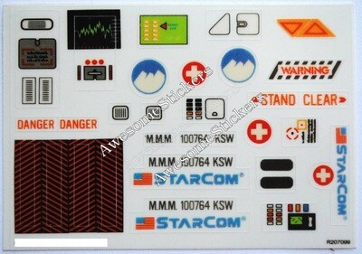 Starcom Medical Bay &#39;87 custom stickers labels decals DIE CUT