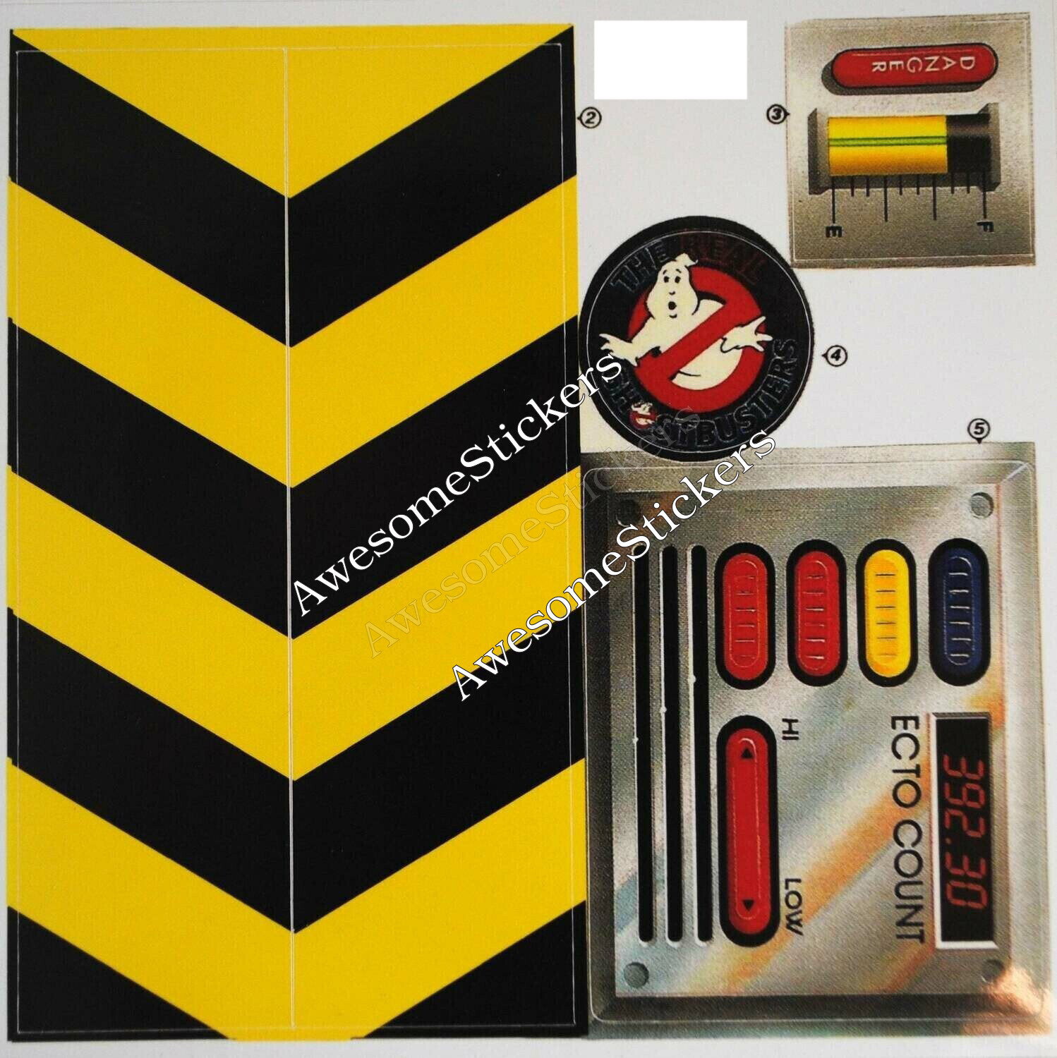 Ghostbusters Ghost Spooker Kenner custom stickers labels decals DIE CUT