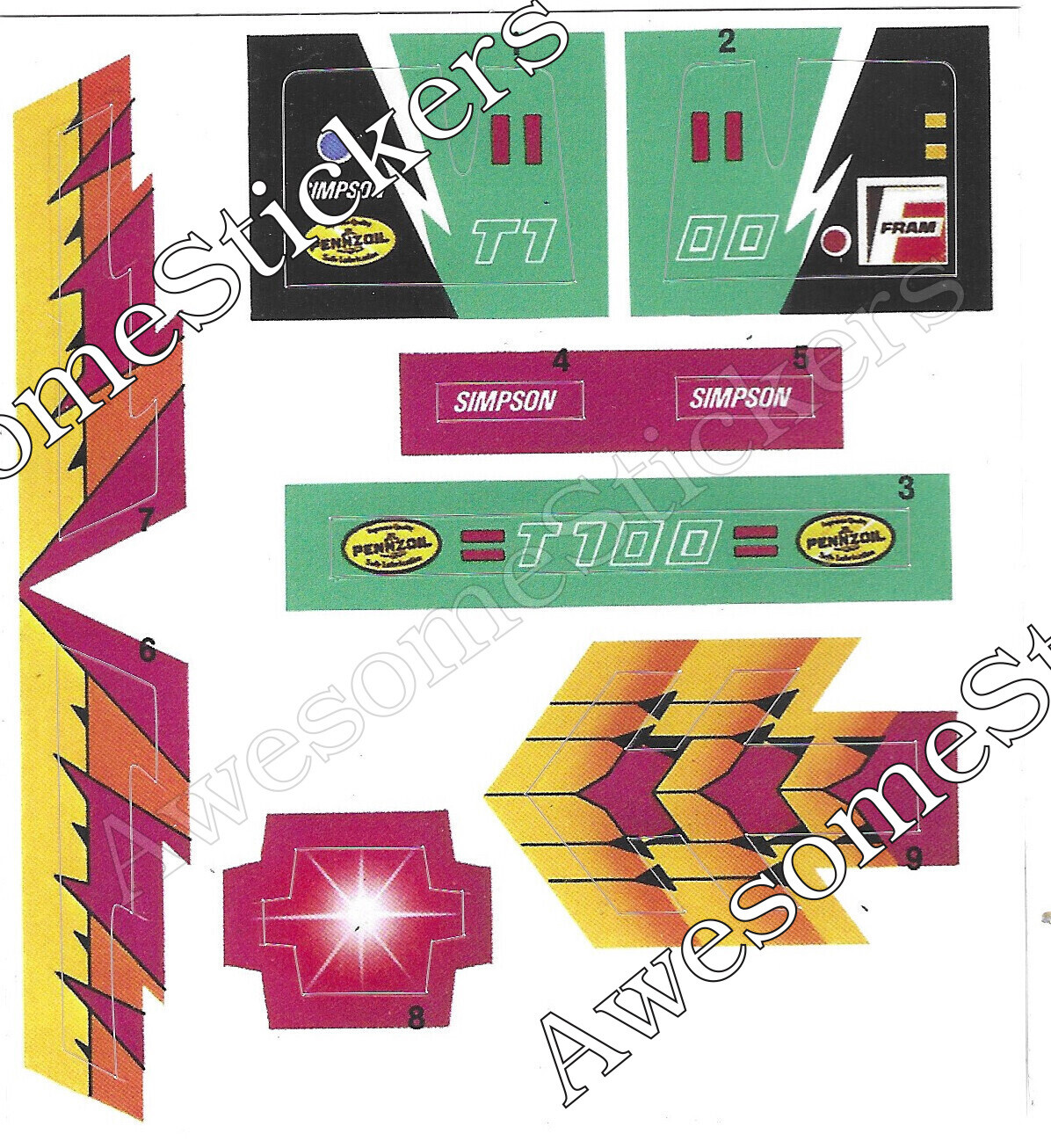 M.A.S.K. Buzzard MASK custom repro stickers...die cut