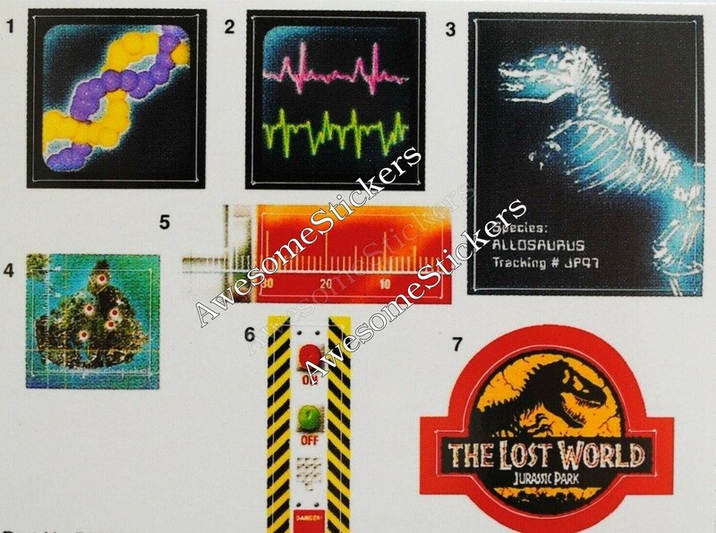 Jurassic Park Dino-Damage Medical Center &#39;97 custom repro stickers labels decals DIE CUT