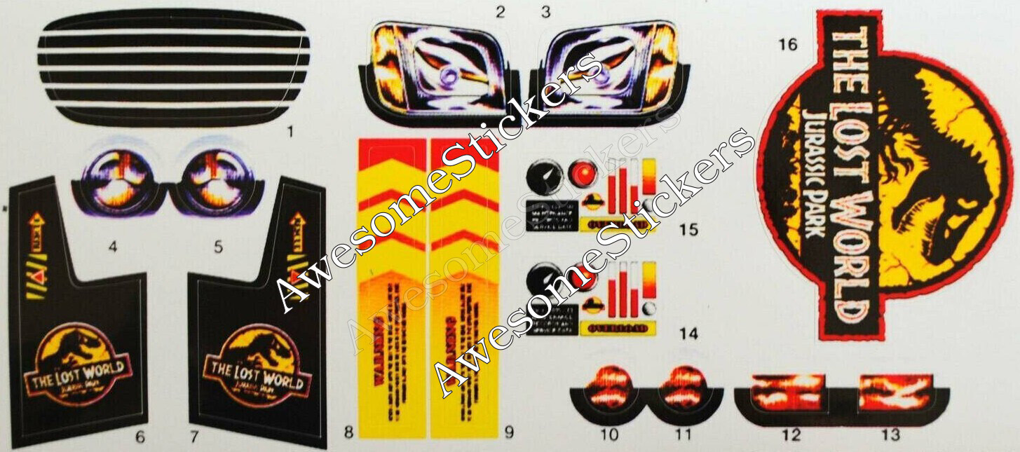 Jurassic World Ground Tracker custom repro stickers labels decals DIE CUT