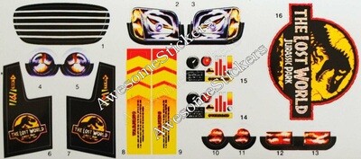 Jurassic World Ground Tracker custom repro stickers labels decals DIE CUT