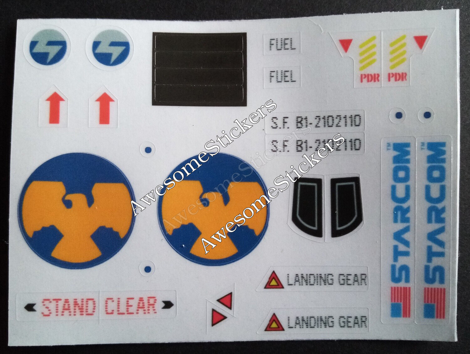 Starcom Starhawk custom repro replacement stickers DIE CUT