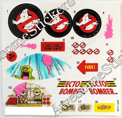 Ghostbusters Ecto Bomber Kenner custom stickers labels decals DIE CUT