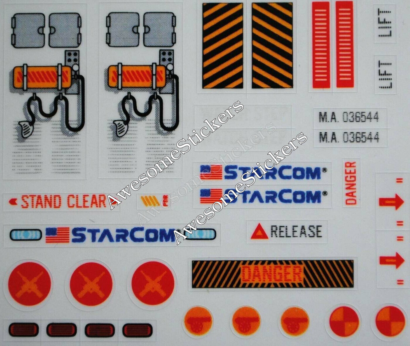 Starcom Skyroller &#39;87 custom stickers labels decals DIE CUT